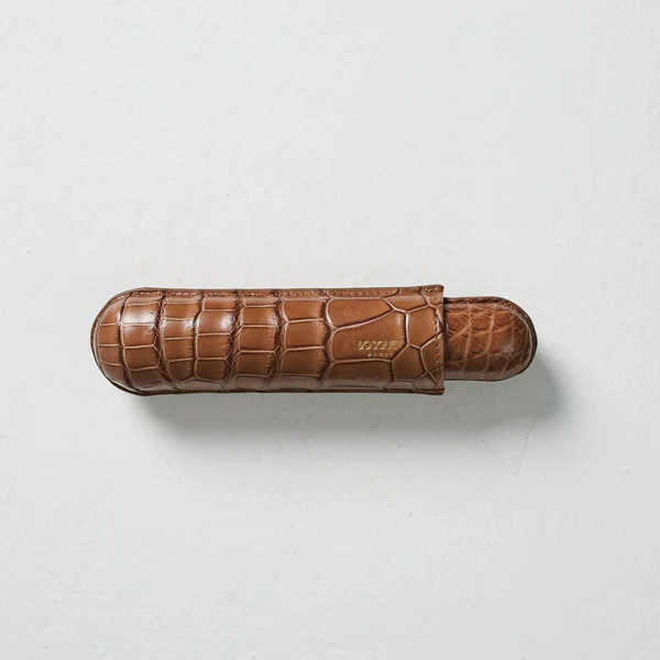 1 Cigar Tan Croco Leather Case