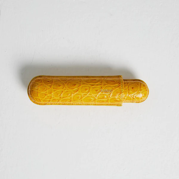 1 Cigar Yellow Croco Leather Case