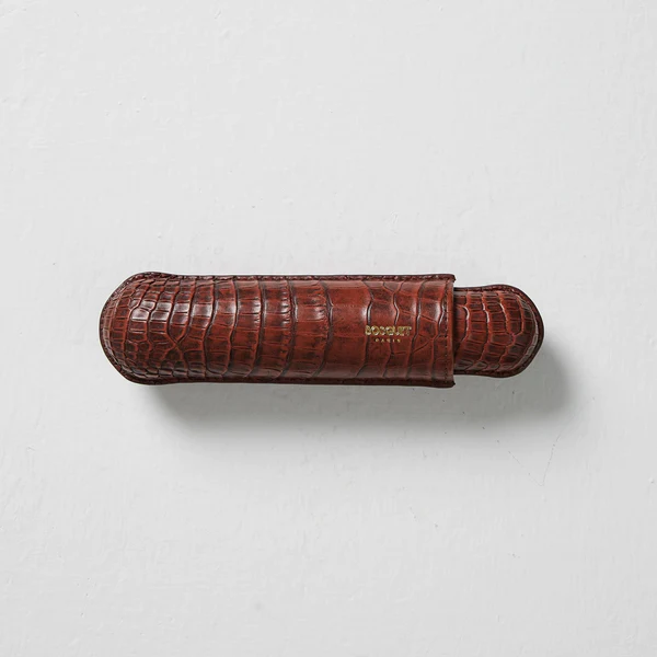 1 Cigar Brown Croco Leather Case