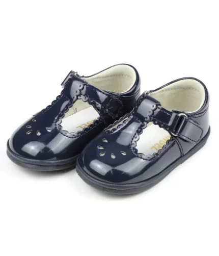 NAVY BLUE LEATHER BABY SHOES