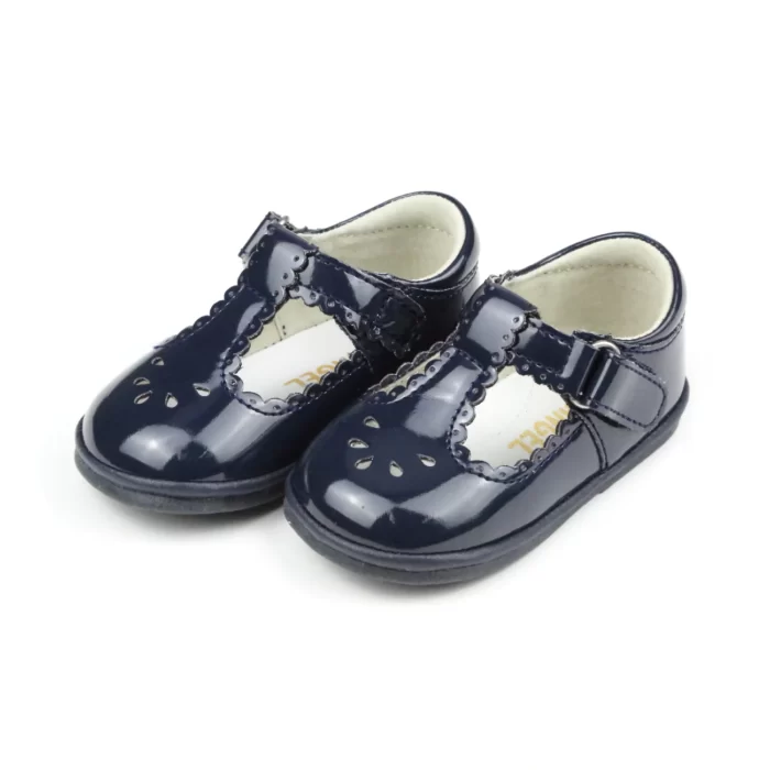 NAVY BLUE LEATHER BABY SHOES