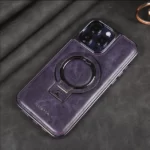 Purple Leather Phone Case With Stand