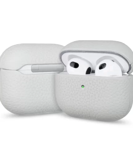 AirPods White Leather Curve Case