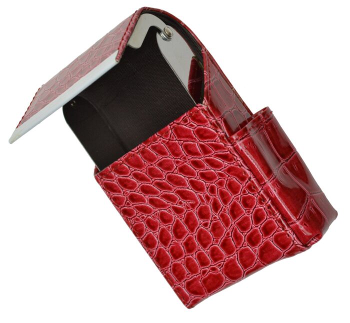 Croco Red Leather Cigarettes Case