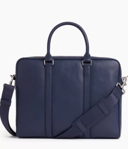 Detroit Blue Leather Briefcase