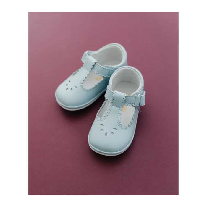 BLUE LEATHER BABY SHOES