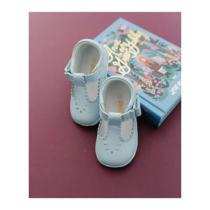 BLUE LEATHER BABY SHOES
