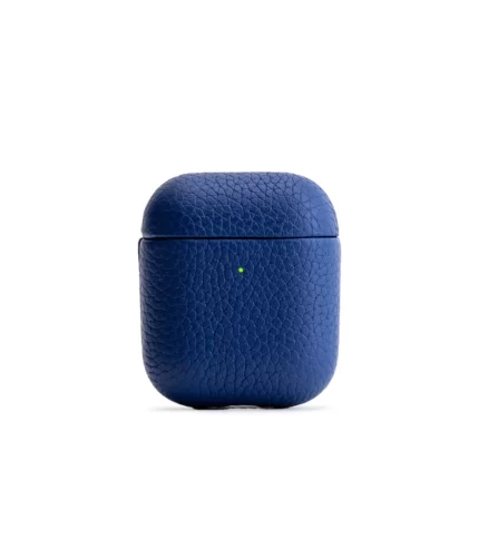 AIRPOD LEATHER CASE CROCO BLUE