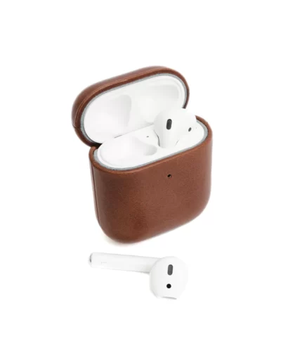 AIRPOD LEATHER CASE TAN