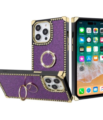 Black Purple Leather Phone Case