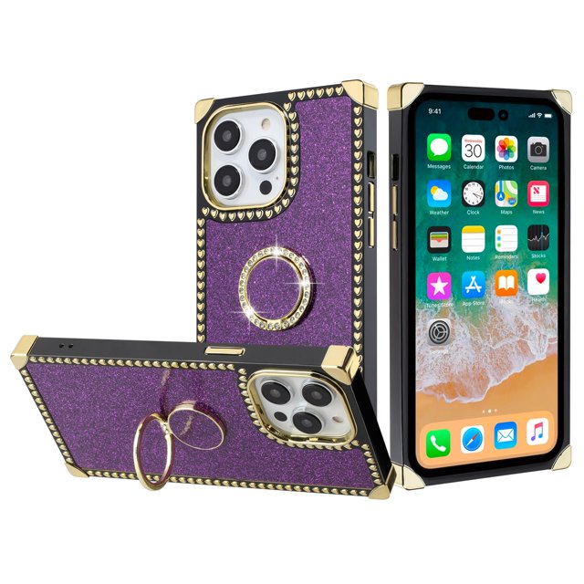 Black Purple Leather Phone Case