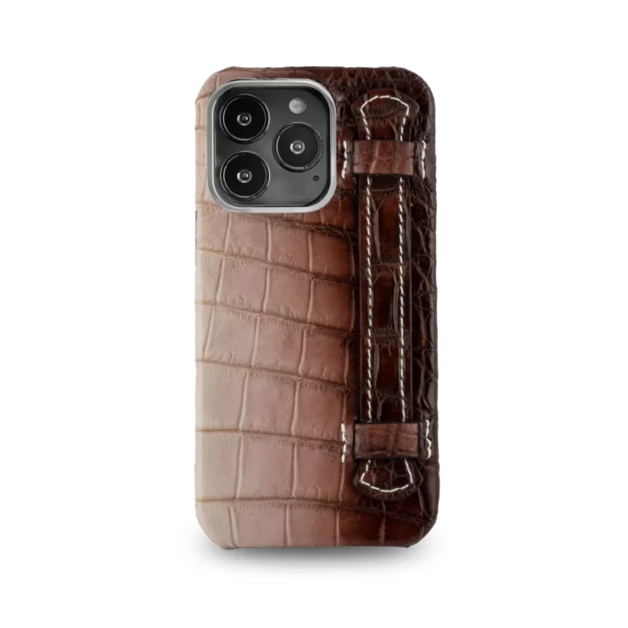 Brown Croco Leather Phone Case