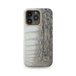 Silver Gold Leather Phone Case