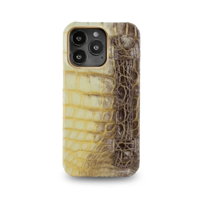 Brown Gold Leather Phone Case