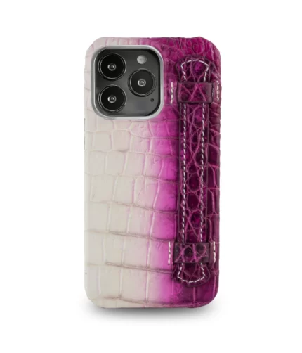 White Pink Leather Phone Case