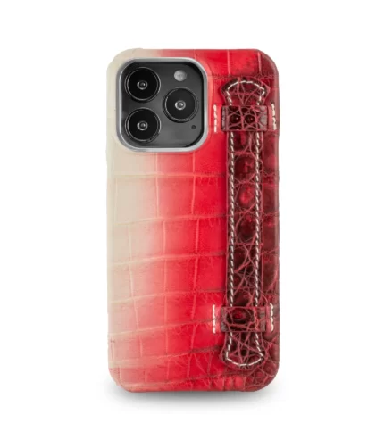 White Red Leather Phone Case