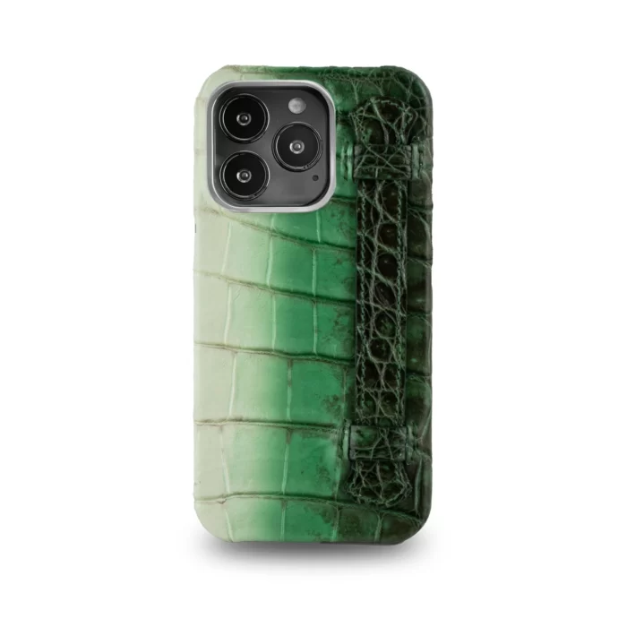 Green White Leather Phone Case