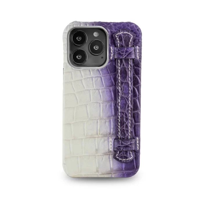 White Purple Leather Phone Case