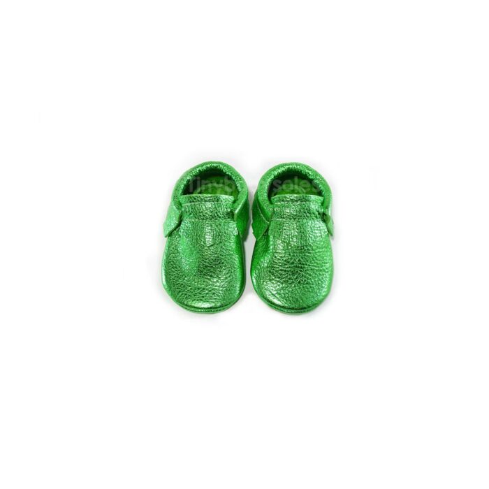 LIME LEATHER BABY SHOES