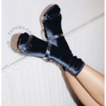 Black Slip Comfortable Leather Socks