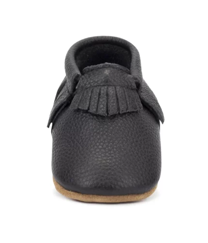 CHARCOAL LEATHER BABY SHOES