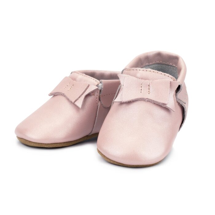PINK LEATHER BABY SHOES