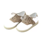 WHITE TAN LEATHER BABY SHOES