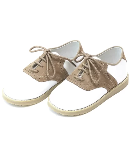 WHITE TAN LEATHER BABY SHOES