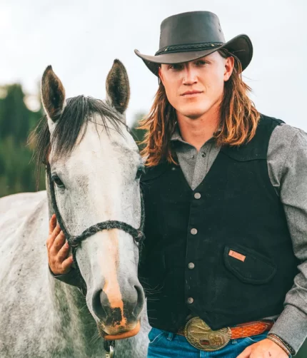 Men Dark Brown Leather Hat