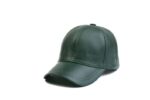 Green Leather Baby Cap