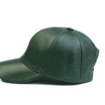 Green Leather Baby Cap