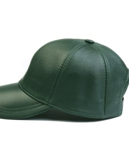 Green Leather Baby Cap