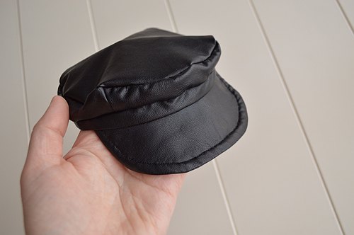 Black Leather Baby Cap