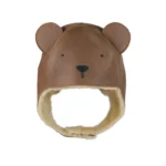 Khaki Leather Baby Bear Cap