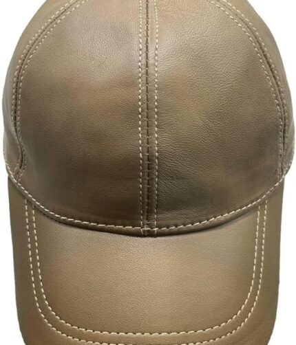 Men Tan Leather Cap