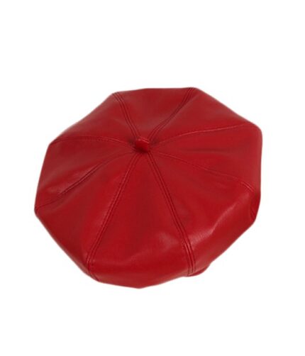Red Leather Baby Cap
