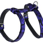 Purple Printed Leather Dog Harness