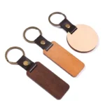 Leather Brown Color Keychain`