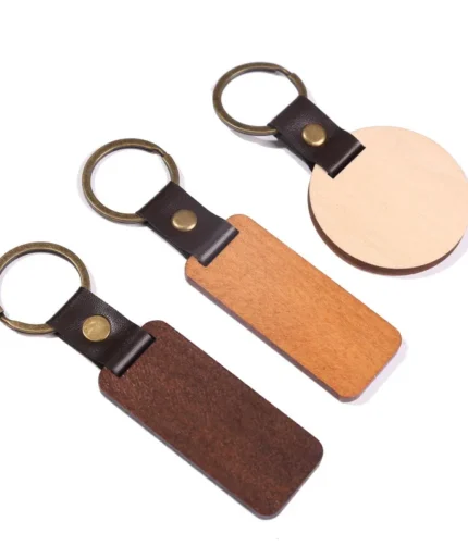 Leather Brown Color Keychain`