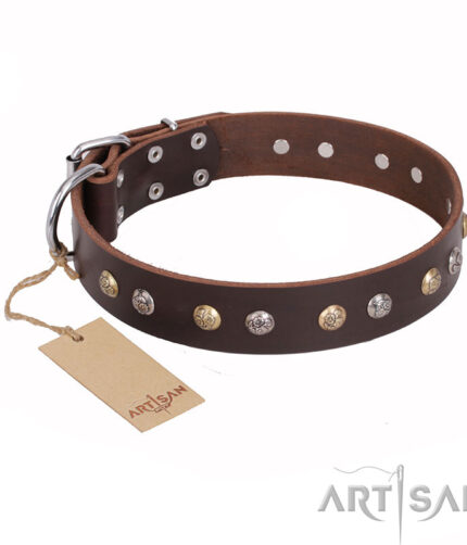 Stone Printed Leather Dog Harness