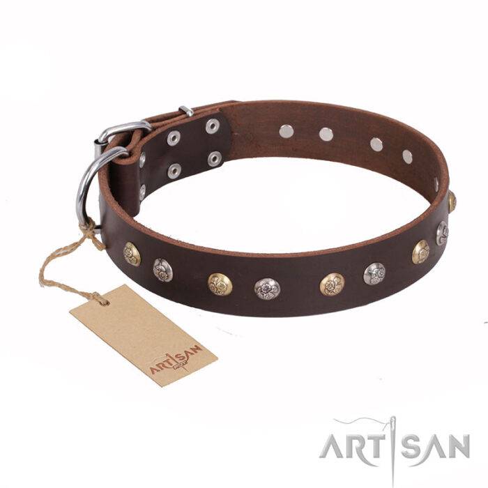 Stone Printed Leather Dog Harness