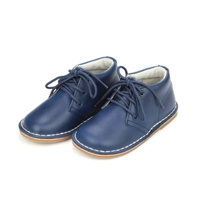 NAVY LEATHER BABY SHOES