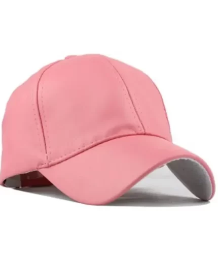 Pink Leather Baby Cap