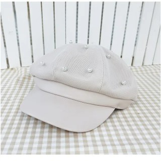 White Leather Baby Cap