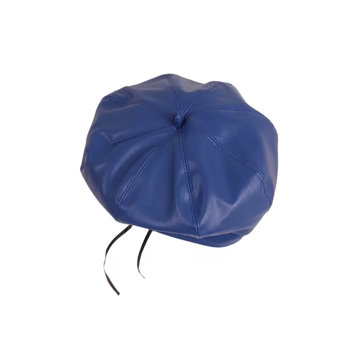 Blue Leather Baby Cap