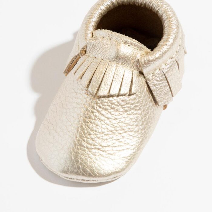 SILVER LEATHER BABY SHOES