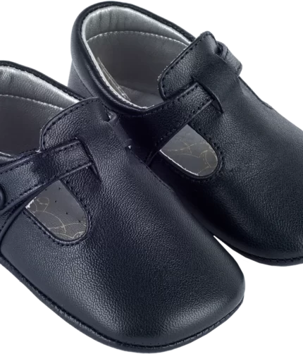 NAVY LEATHER BABY SHOES