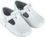 GREY LEATHER BABY SHOES