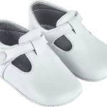 GREY LEATHER BABY SHOES