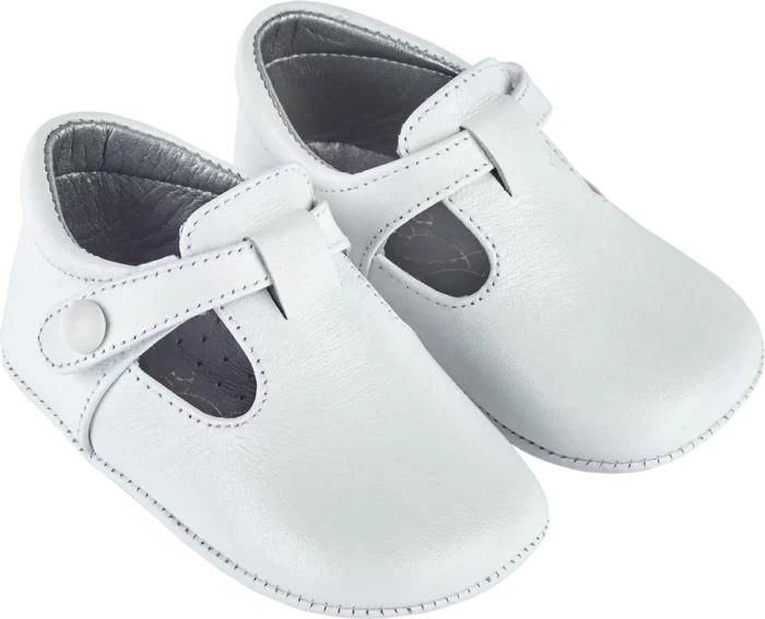 GREY LEATHER BABY SHOES